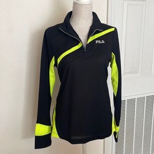 FILA Sport woman running 3/4 zip lightweight breathable long sleeve mesh top